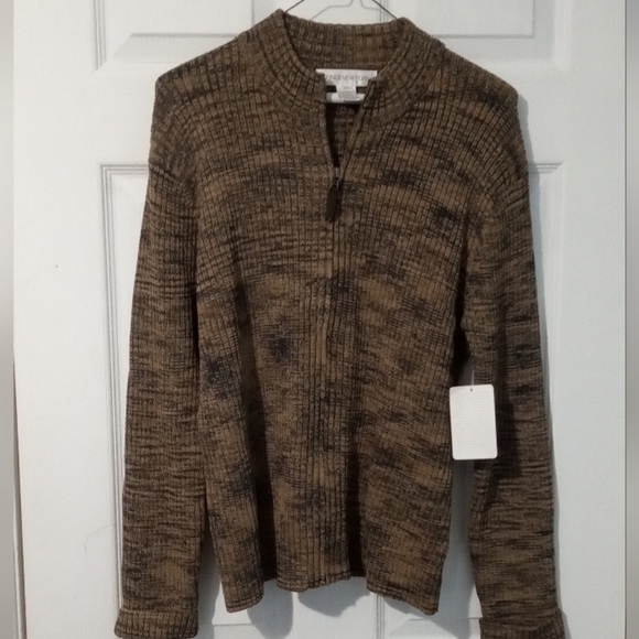 Jones New York Sweaters - Jones New York Tan and Black Knit Cardigan